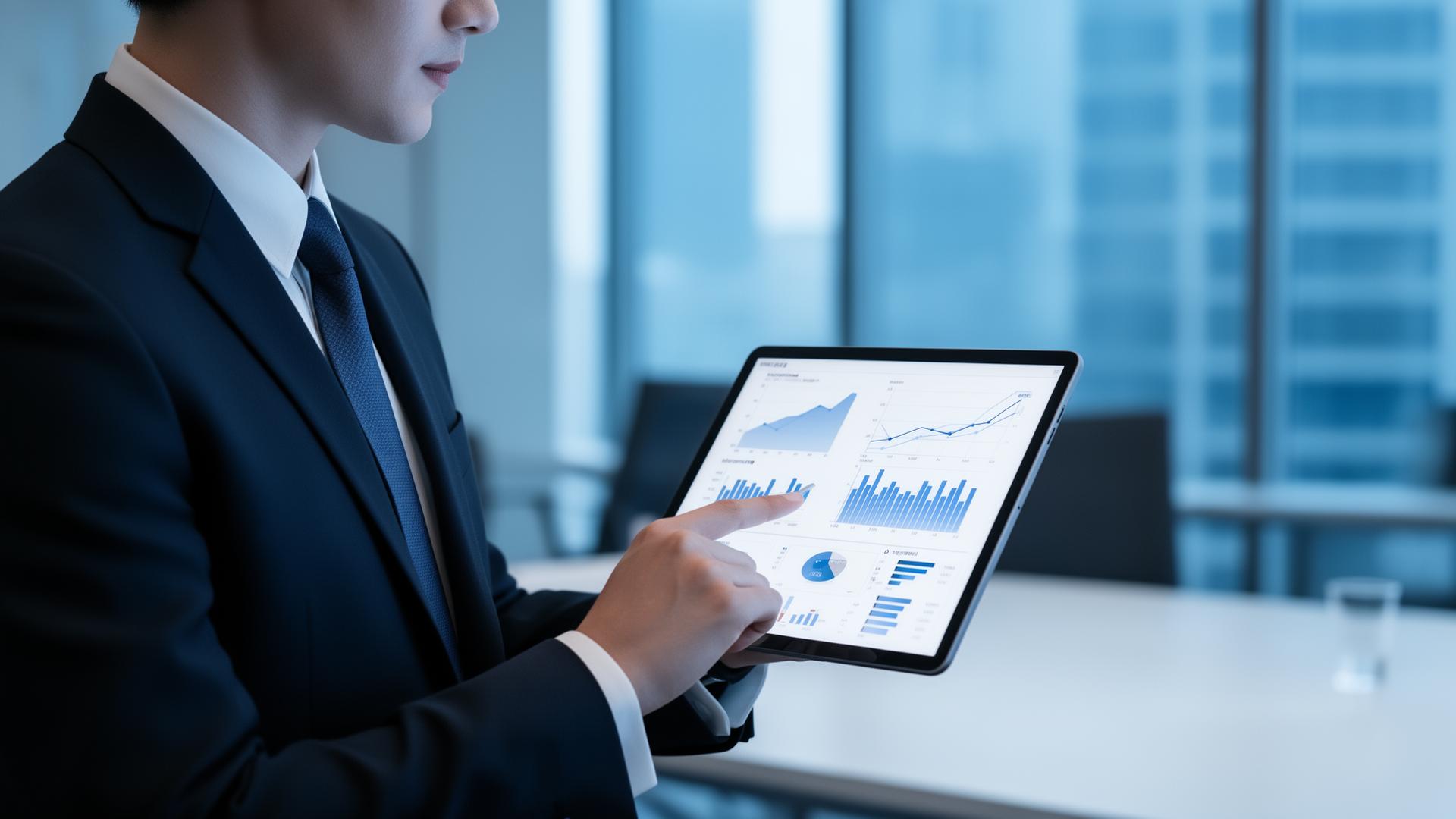 Investidor analisando dados financeiros